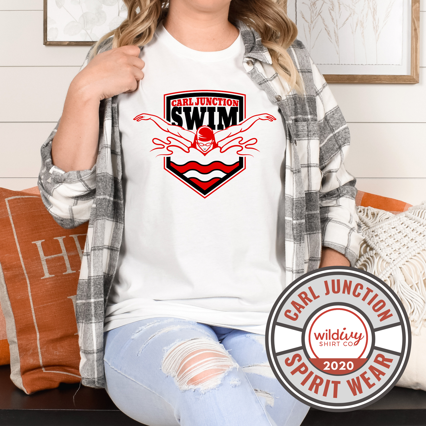 FUNDRAISER: Carl Junction Swim 2024 (Red & Black on White)
