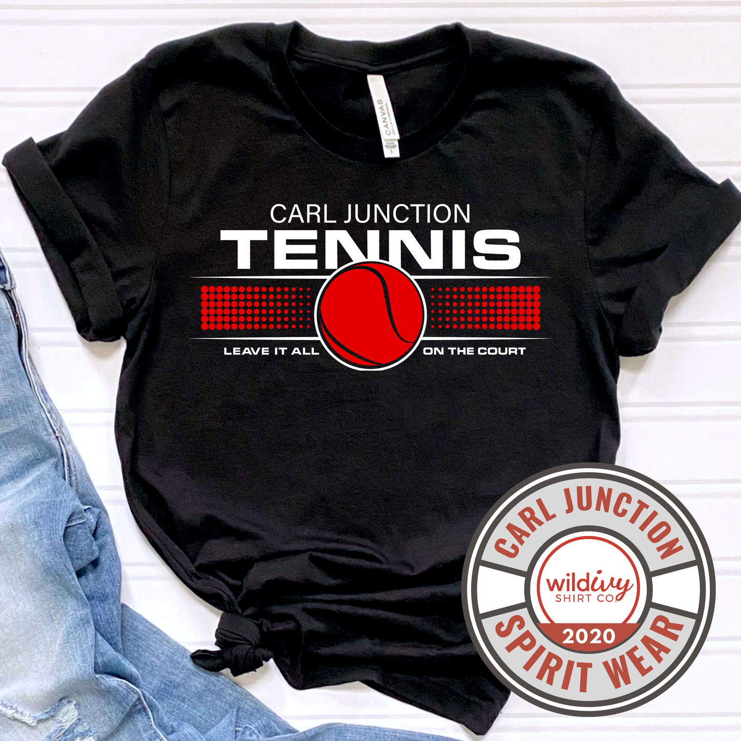 FUNDRAISER: Carl Junction Tennis 2024 (Red/White On Black)