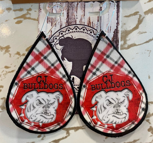 Plaid CJ Bulldogs Earrings